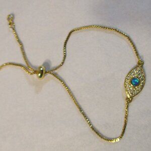New NWOT Rachel Zoe Adjustable Eye Shaped Faux Gemstone Bracelet